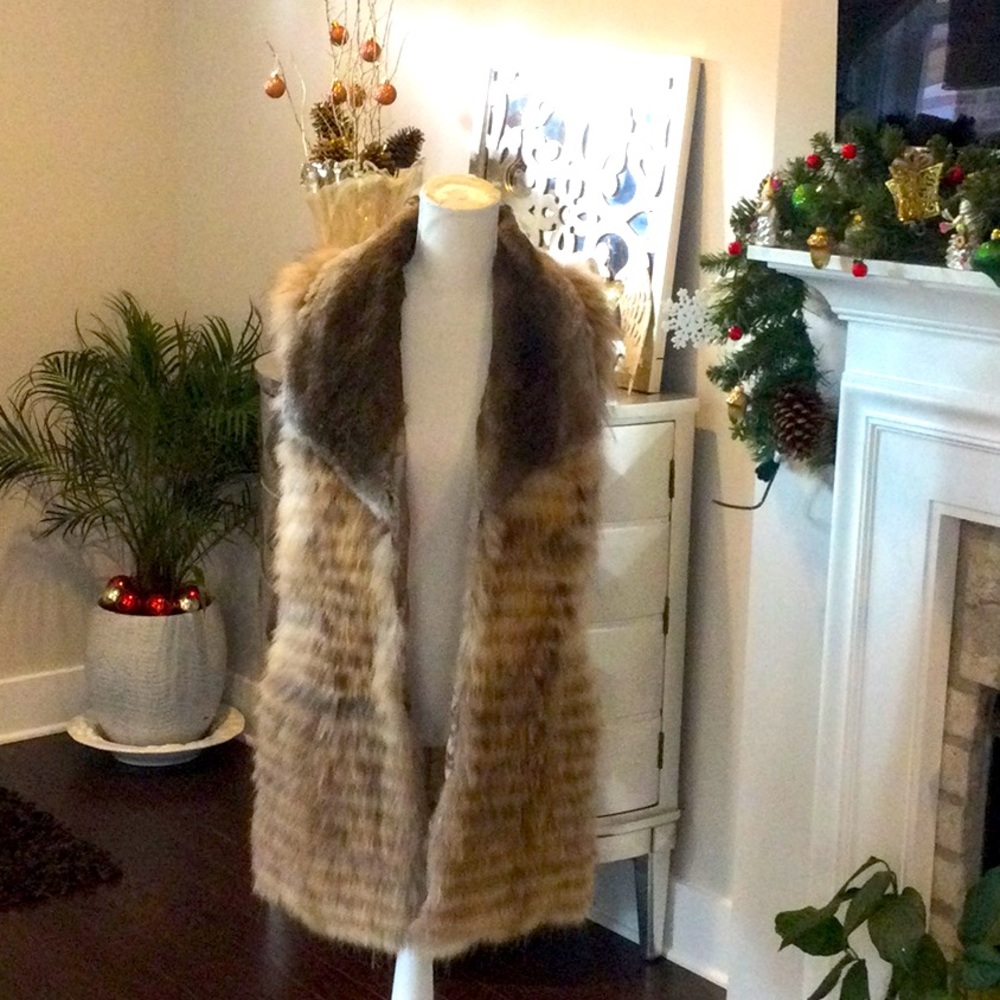 Rabbit and raccoon fur vest